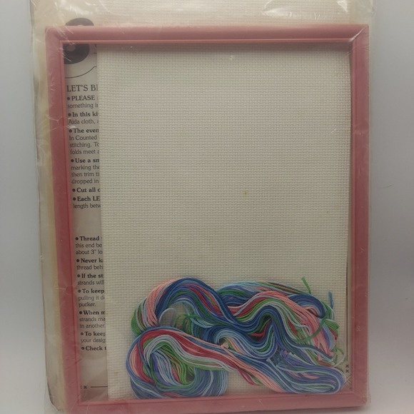 StitchableS Bless My Grandchildren Cross Stitch Kit Frame Included 1992 Read! - Picture 3 of 4
